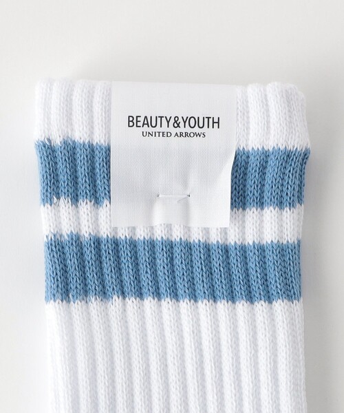 BEAUTY&YOUTH UNITED ARROWS（ビューティーアンドユースユナイテッドアローズ）の「2ライン ソフト パイル クルー ソックス（ソックス/靴下・メンズ・ブラック/ホワイト/その他2/その他1・FREE）」の6枚目の写真