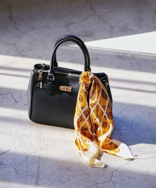 VIS（ビス）の「【新色追加】【2WAY】フロント金具3層トートバッグ（ショルダーバッグ・レディース・キナリ/サックスブルー/ブラック/ベージュ・FREE）」の9枚目の写真