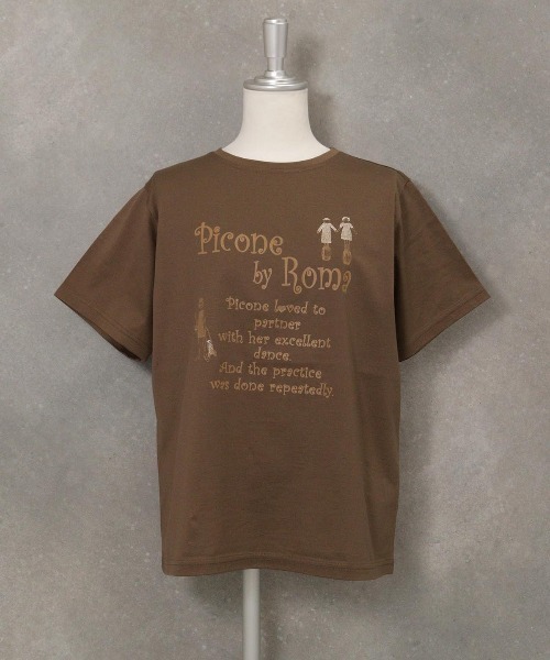 STUDIO PICONE(スタジオピッコーネ)の「コットン100%冷感プリントTシャツ(Tシャツ/カットソー・レディース・ホワイト×ゴールド/ブラウン/ホワイト×シルバー/ネイビー・LL/L/M)」の3枚目の写真