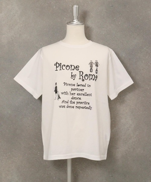 STUDIO PICONE(スタジオピッコーネ)の「コットン100%冷感プリントTシャツ(Tシャツ/カットソー・レディース・ホワイト×ゴールド/ブラウン/ホワイト×シルバー/ネイビー・LL/L/M)」の2枚目の写真