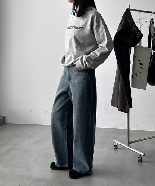 UNDERSTATEMENTs（アンダーステイトメント）の「【ユニセックス】合皮パッチステッチストレートデニムパンツ（デニムパンツ・メンズ・ブラック/ブルー/ブラック系その他/ブルー系その他・SMALL/LARGE/MEDIUM）」の12枚目の写真