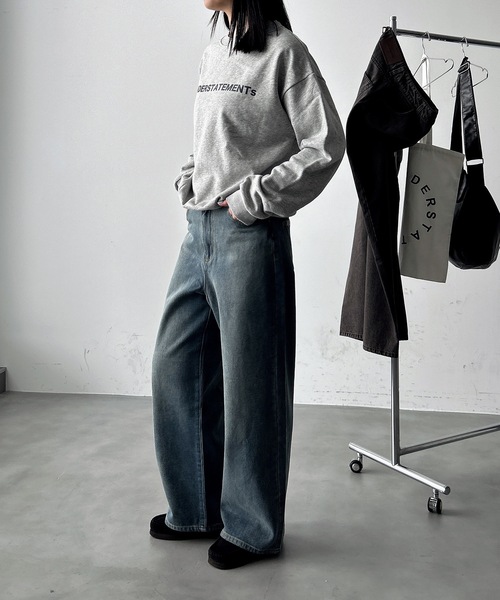 UNDERSTATEMENTs（アンダーステイトメント）の「【ユニセックス】合皮パッチステッチストレートデニムパンツ（デニムパンツ・メンズ・ブラック/ブルー/ブラック系その他/ブルー系その他・SMALL/LARGE/MEDIUM）」の13枚目の写真