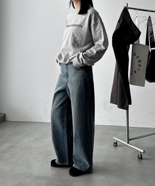 UNDERSTATEMENTs（アンダーステイトメント）の「【ユニセックス】合皮パッチステッチストレートデニムパンツ（デニムパンツ・メンズ・ブラック/ブルー/ブラック系その他/ブルー系その他・SMALL/LARGE/MEDIUM）」の14枚目の写真