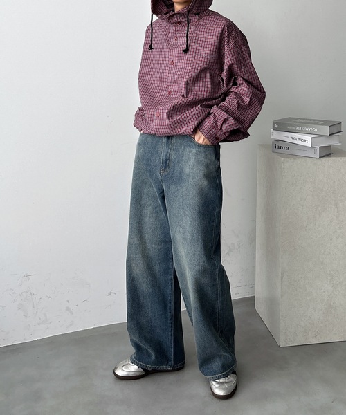 UNDERSTATEMENTs（アンダーステイトメント）の「【ユニセックス】合皮パッチステッチストレートデニムパンツ（デニムパンツ・メンズ・ブラック/ブルー/ブラック系その他/ブルー系その他・SMALL/LARGE/MEDIUM）」の8枚目の写真