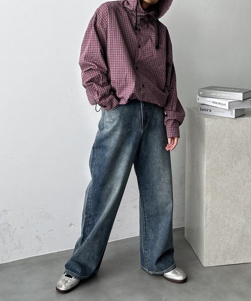 UNDERSTATEMENTs（アンダーステイトメント）の「【ユニセックス】合皮パッチステッチストレートデニムパンツ（デニムパンツ・メンズ・ブラック/ブルー/ブラック系その他/ブルー系その他・SMALL/LARGE/MEDIUM）」の10枚目の写真