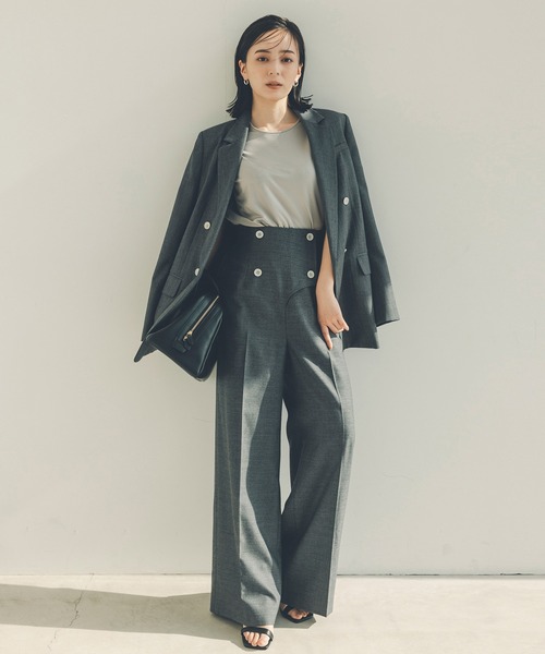 セール】スプリングウールワイドパンツ（その他パンツ）｜anuans（ア