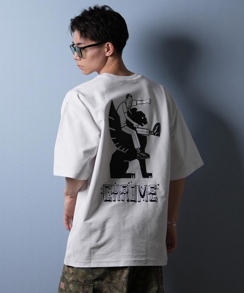 CHROME（クローム）の「【ムラサキスポーツ限定】CHROME/クローム オーバーサイズ/バックプリントTシャツ JP248（Tシャツ/カットソー・メンズ・ブラック/ホワイト・M/L/XL）」の5枚目の写真