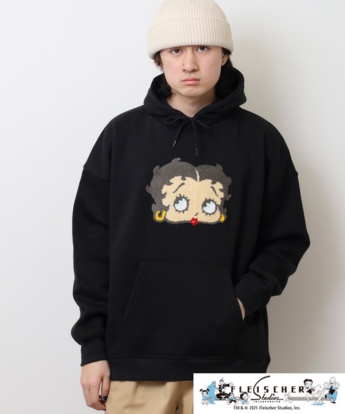裏起毛フーディパーカBetty BoopTM BETTY BOOP(TM) 裏起毛ビッグシルエットプルパーカー（パーカー