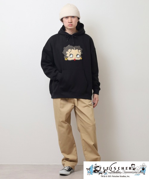 裏起毛フーディパーカBetty BoopTM BETTY BOOP(TM) 裏起毛ビッグシルエットプルパーカー（パーカー