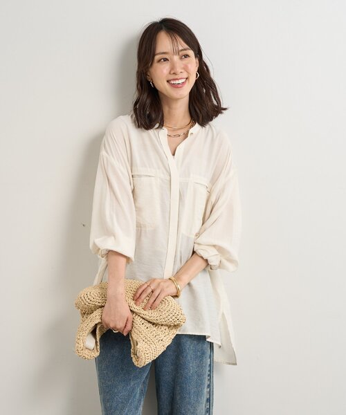 un dix cors(アンディコール)の「ヴィンテージバンドカラーシャツ(シャツ/ブラウス・レディース・カーキ/ピンク/オフホワイト・FREE)」の14枚目の写真