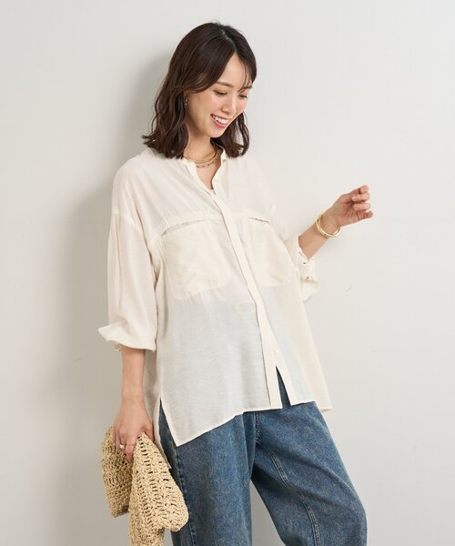 un dix cors(アンディコール)の「ヴィンテージバンドカラーシャツ(シャツ/ブラウス・レディース・カーキ/ピンク/オフホワイト・FREE)」の15枚目の写真