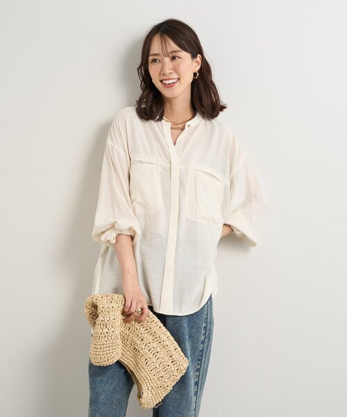 un dix cors(アンディコール)の「ヴィンテージバンドカラーシャツ(シャツ/ブラウス・レディース・カーキ/ピンク/オフホワイト・FREE)」の18枚目の写真