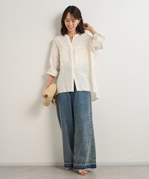 un dix cors(アンディコール)の「ヴィンテージバンドカラーシャツ(シャツ/ブラウス・レディース・カーキ/ピンク/オフホワイト・FREE)」の19枚目の写真