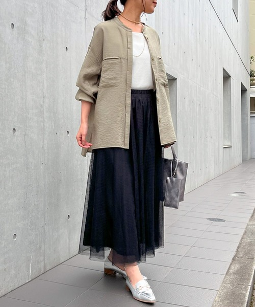 un dix cors(アンディコール)の「ヴィンテージバンドカラーシャツ(シャツ/ブラウス・レディース・カーキ/ピンク/オフホワイト・FREE)」の9枚目の写真