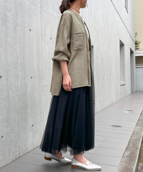 un dix cors(アンディコール)の「ヴィンテージバンドカラーシャツ(シャツ/ブラウス・レディース・カーキ/ピンク/オフホワイト・FREE)」の10枚目の写真