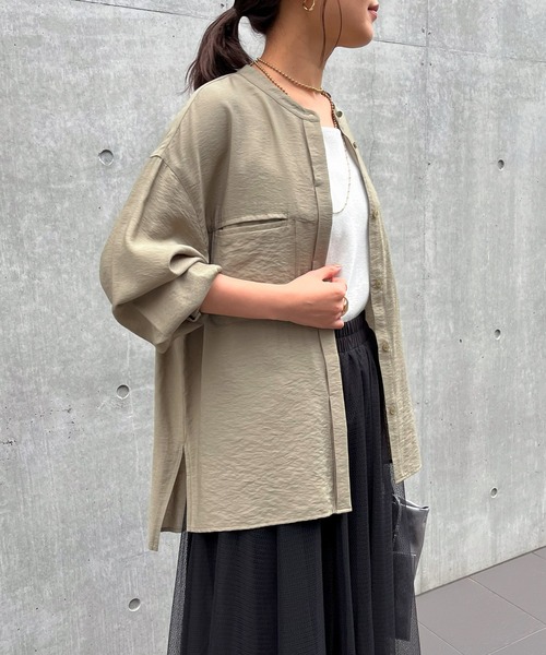 un dix cors(アンディコール)の「ヴィンテージバンドカラーシャツ(シャツ/ブラウス・レディース・カーキ/ピンク/オフホワイト・FREE)」の6枚目の写真