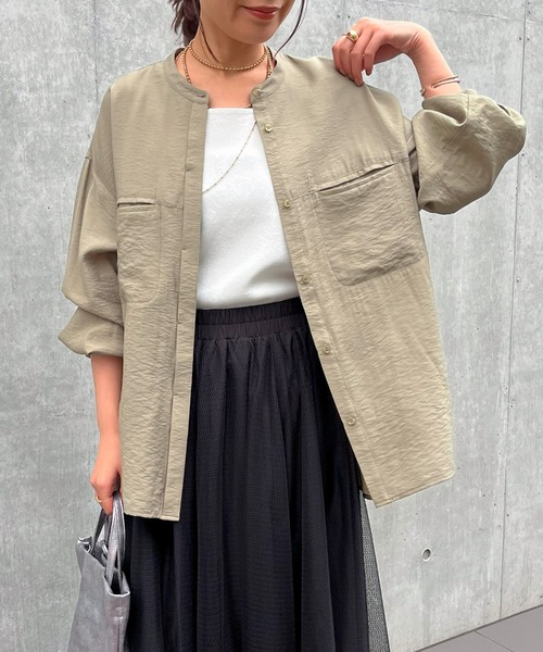 un dix cors(アンディコール)の「ヴィンテージバンドカラーシャツ(シャツ/ブラウス・レディース・カーキ/ピンク/オフホワイト・FREE)」の5枚目の写真