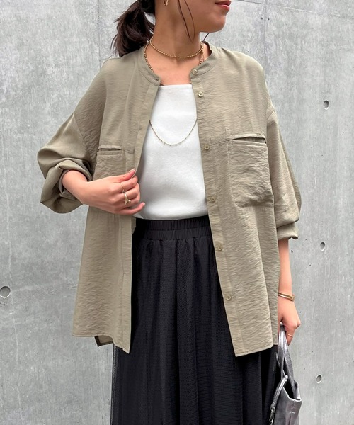 un dix cors(アンディコール)の「ヴィンテージバンドカラーシャツ(シャツ/ブラウス・レディース・カーキ/ピンク/オフホワイト・FREE)」の8枚目の写真