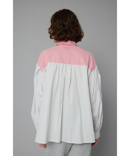 ブラウス シャツ Wave motif big shirt　　ウェーブモチーフビッグシャツ レディース Wave motif big shirt ウェーブモチーフビッグシャツ（シャツ