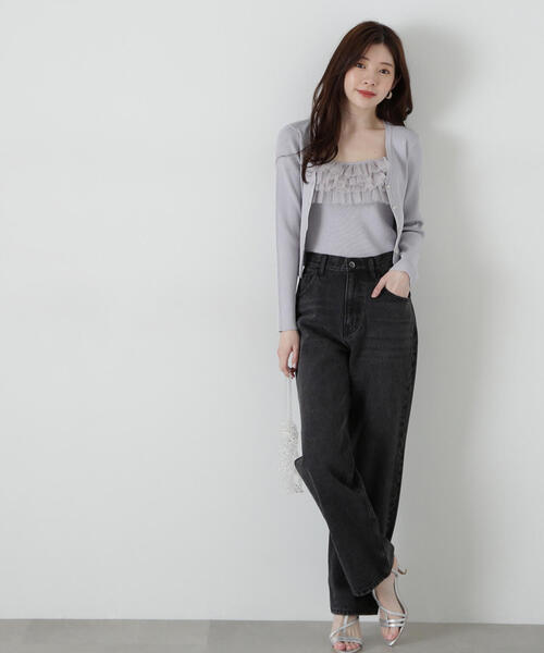 PROPORTION BODY DRESSING(プロポーションボディドレッシング)の「チュール付きアンサンブルニット / 1215170313(アンサンブル・レディース・ピンク/ホワイト/グレー・FREE)」の8枚目の写真