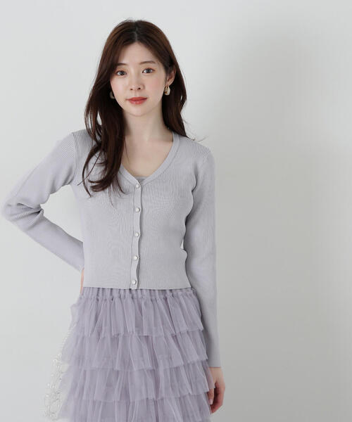 PROPORTION BODY DRESSING(プロポーションボディドレッシング)の「チュール付きアンサンブルニット / 1215170313(アンサンブル・レディース・ピンク/ホワイト/グレー・FREE)」の12枚目の写真