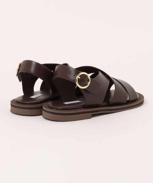 Doux archives（ドゥアルシーヴ）の「クロスデザインフラットサンダル（サンダル・レディース・ブラウン/ブラック・24.5/23.5）」の3枚目の写真
