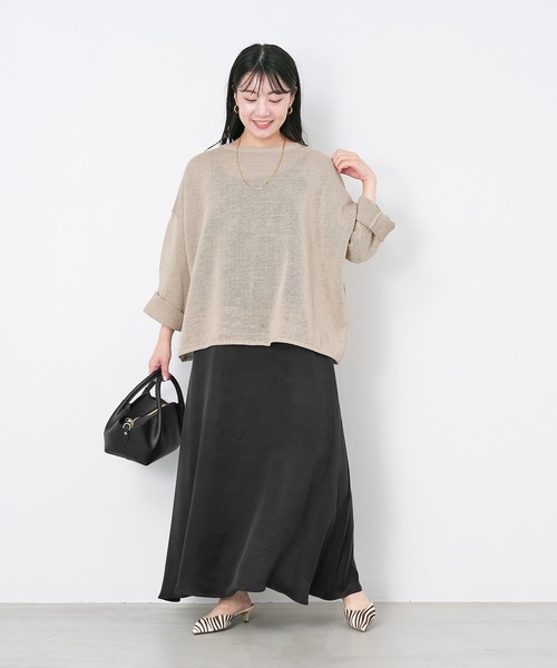 【専用】マイカ&amp;ディール　ボートネックニット　カーキ MICA&DEAL（マイカ＆ディール）の「ボートネックルーズニットプル