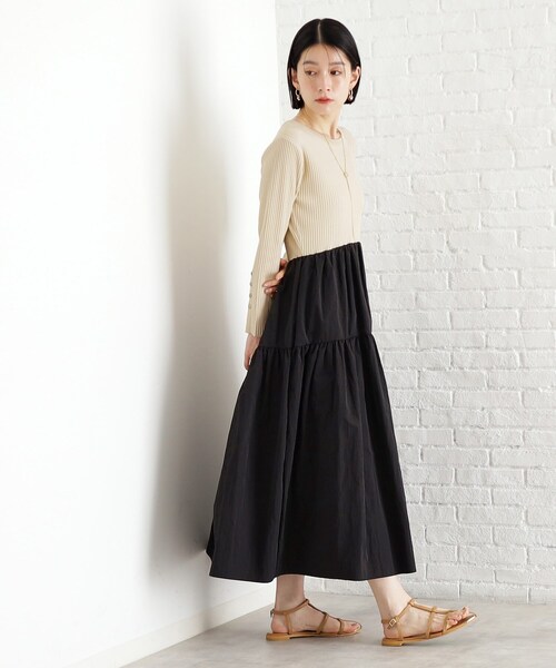 THE SHOP TK （ザ ショップ ティーケー ）の「ニットドッキングワンピース【洗える】（ワンピース・レディース・ホワイト系7/ブラック系4・12/13）」の4枚目の写真