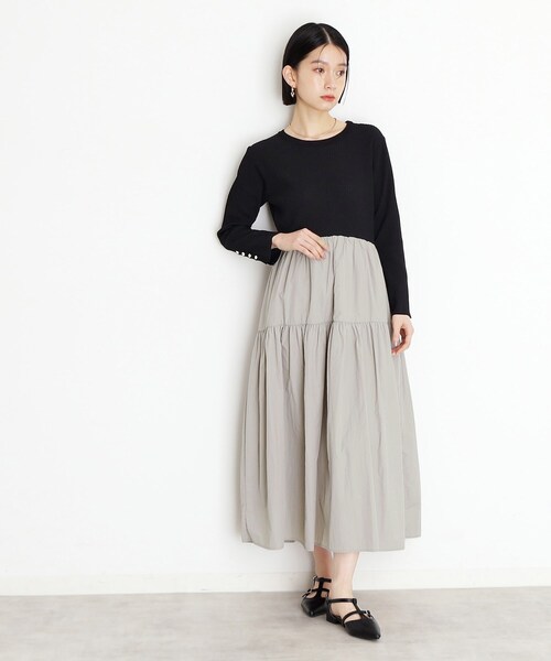 THE SHOP TK （ザ ショップ ティーケー ）の「ニットドッキングワンピース【洗える】（ワンピース・レディース・ホワイト系7/ブラック系4・12/13）」の7枚目の写真