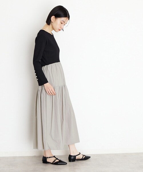 THE SHOP TK （ザ ショップ ティーケー ）の「ニットドッキングワンピース【洗える】（ワンピース・レディース・ホワイト系7/ブラック系4・12/13）」の8枚目の写真