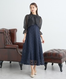 earth music&ecology | SET2点シアーブラウス＋3Dレースワンピース(ドレス)