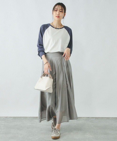 GLOBAL WORK(グローバルワーク)の「ヘビロッTEEセミシアーラグラン/287527(Tシャツ/カットソー・レディース・グレー/ネイビー・MEDIUM/LARGE)」の7枚目の写真
