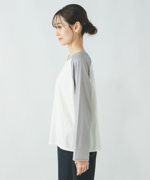 GLOBAL WORK(グローバルワーク)の「ヘビロッTEEセミシアーラグラン/287527(Tシャツ/カットソー・レディース・グレー/ネイビー・MEDIUM/LARGE)」の12枚目の写真