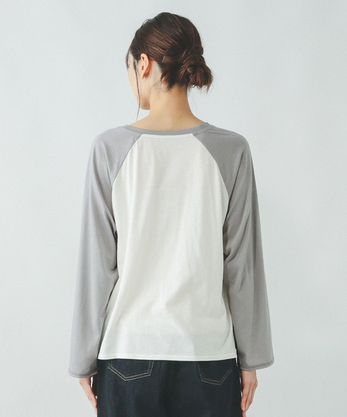 GLOBAL WORK(グローバルワーク)の「ヘビロッTEEセミシアーラグラン/287527(Tシャツ/カットソー・レディース・グレー/ネイビー・MEDIUM/LARGE)」の13枚目の写真