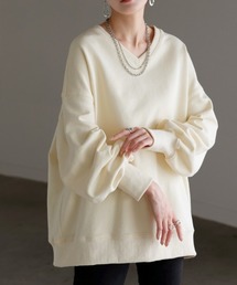 HUG.U（ハグユー）の「「神スウェット誕生」 抜け感 Vネック × ぽわん袖 スウェット（スウェット）」