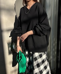 HUG.U（ハグユー）の「「神スウェット誕生」 抜け感 Vネック × ぽわん袖 スウェット（スウェット）」