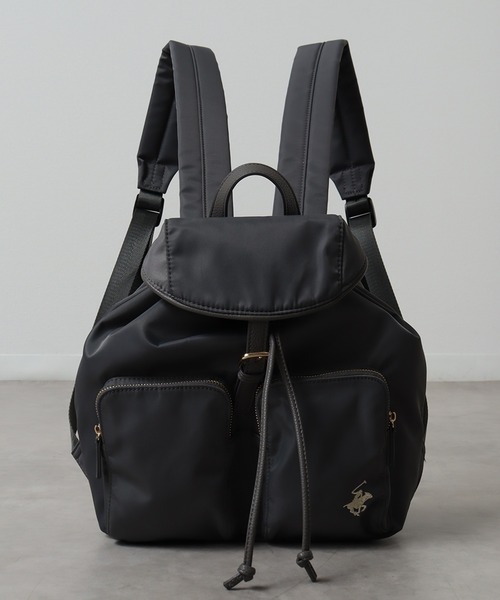 BEVERLY HILLS POLO CLUB(ビバリーヒルズポロクラブ)の「【Beverly Hills Polo Club/ビバリーヒルズポロクラブ】 ポニーロゴ刺繍 ナイロンミニリュック(バックパック/リュック・レディース・ブラック/グレー/ベージュ/ネイビー・FREE)」の8枚目の写真