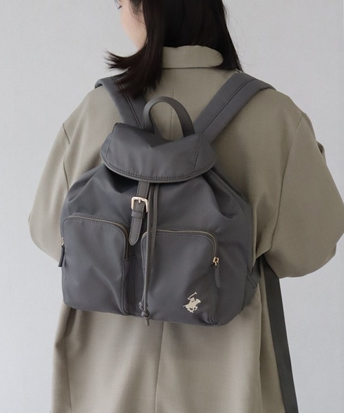 BEVERLY HILLS POLO CLUB(ビバリーヒルズポロクラブ)の「【Beverly Hills Polo Club/ビバリーヒルズポロクラブ】 ポニーロゴ刺繍 ナイロンミニリュック(バックパック/リュック・レディース・ブラック/グレー/ベージュ/ネイビー・FREE)」の20枚目の写真