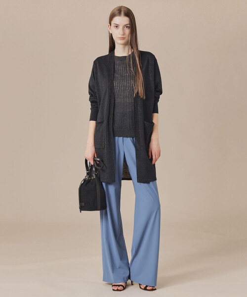 MACKINTOSH LONDON（マッキントッシュ ロンドン）の「シャイニーリネンニットカーディガン（カーディガン/ボレロ・レディース・ブラック/グレー系その他・38）」の4枚目の写真