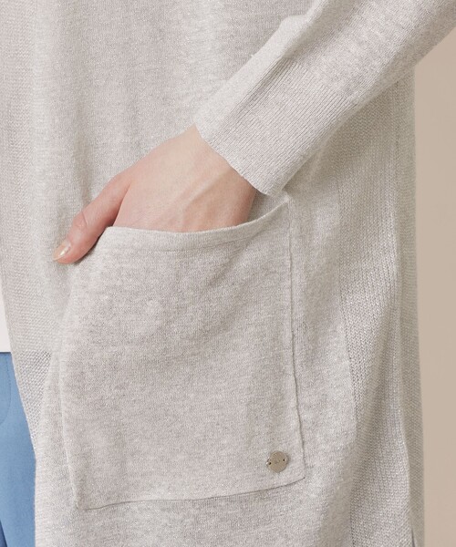 MACKINTOSH LONDON（マッキントッシュ ロンドン）の「シャイニーリネンニットカーディガン（カーディガン/ボレロ・レディース・ブラック/グレー系その他・38）」の8枚目の写真