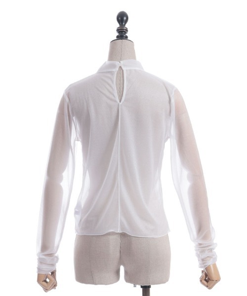 axes femme POETIQUE(アクシーズファムポエティック)の「チョーカーデザインシアープルオーバー(Tシャツ/カットソー・レディース・ホワイト/ブラック/グレー・MEDIUM)」の21枚目の写真