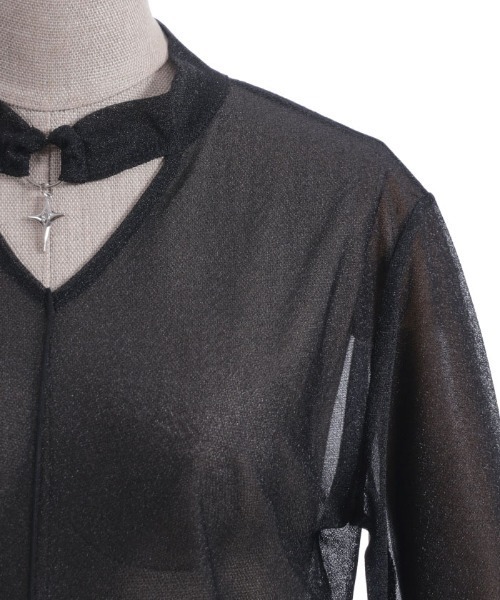 axes femme POETIQUE(アクシーズファムポエティック)の「チョーカーデザインシアープルオーバー(Tシャツ/カットソー・レディース・ホワイト/ブラック/グレー・MEDIUM)」の12枚目の写真