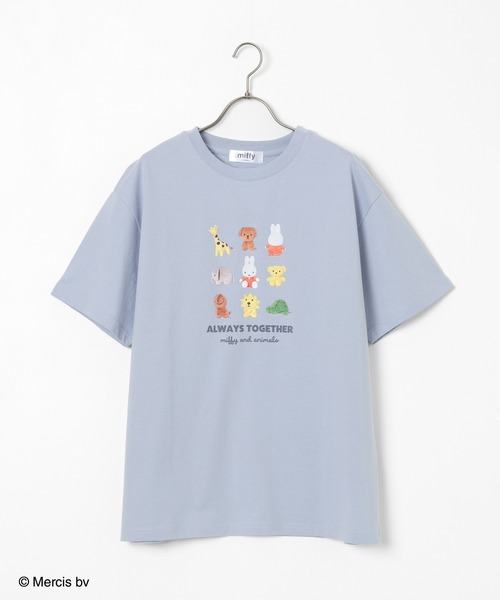 Honeys（ハニーズ）の「【ＵＶカット】ミッフィー／ゆるＴシャツ（Tシャツ/カットソー・レディース・オートミール/サックスブルー・L/SS/S/M/LL）」の8枚目の写真
