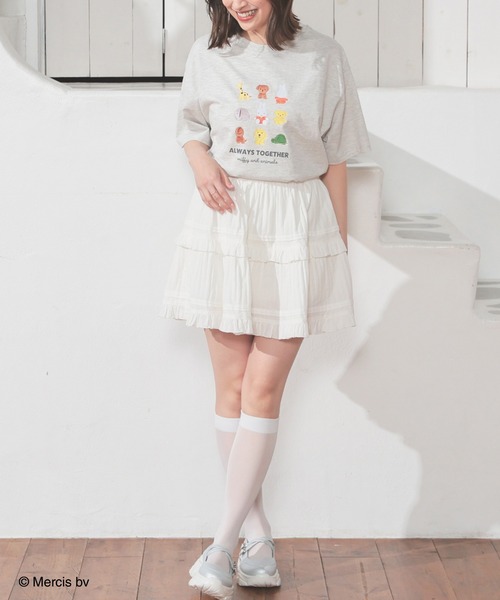 Honeys（ハニーズ）の「【ＵＶカット】ミッフィー／ゆるＴシャツ（Tシャツ/カットソー・レディース・オートミール/サックスブルー・L/SS/S/M/LL）」の12枚目の写真