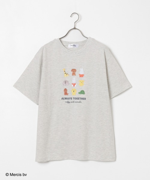 Honeys（ハニーズ）の「【ＵＶカット】ミッフィー／ゆるＴシャツ（Tシャツ/カットソー・レディース・オートミール/サックスブルー・L/SS/S/M/LL）」の14枚目の写真