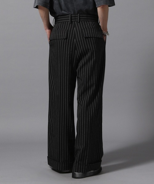 ajouter flow（アジューテフロー）の「【ajouter flow】wide straight slacks（スラックス・メンズ・ブラック/ストライプ・MEDIUM/LARGE/SMALL）」の19枚目の写真