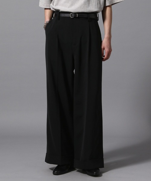 ajouter flow(アジューテフロー)の「【ajouter flow】wide straight slacks(スラックス・メンズ・ブラック/ストライプ・MEDIUM/LARGE/SMALL)」の8枚目の写真