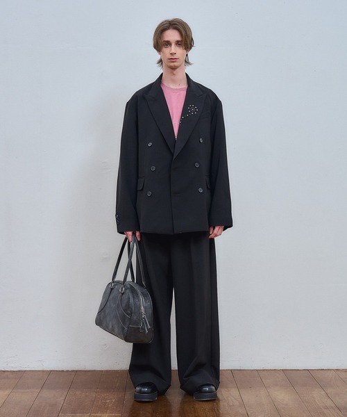ajouter flow(アジューテフロー)の「【ajouter flow】wide straight slacks(スラックス・メンズ・ブラック/ストライプ・MEDIUM/LARGE/SMALL)」の11枚目の写真