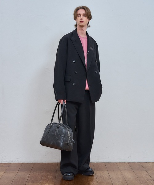 ajouter flow(アジューテフロー)の「【ajouter flow】wide straight slacks(スラックス・メンズ・ブラック/ストライプ・MEDIUM/LARGE/SMALL)」の12枚目の写真