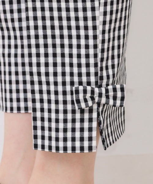 couture brooch（クチュールブローチ）の「【スッキリ見え・美脚・通勤】リボンポイントサテストパンツ（その他パンツ・レディース・ブラック/オフホワイト/ブラック系7・38/42/36/34/40）」の7枚目の写真